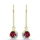 Cercei din Argint 925 Placat cu Aur ( 1.76 grame ) cu Granat Rodolit și Topaz Alb 0.88 Carate