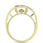 Inel din Argint 925 Placat cu Aur ( 3.18 grame ) cu Diamant Alb și Topaz Alb 0.17 Carate