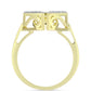 Inel din Argint 925 Placat cu Aur ( 4.32 grame ) cu Diamant Alb și Topaz Alb 0.19 Carate