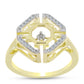 Inel din Argint 925 Placat cu Aur ( 4.32 grame ) cu Diamant Alb și Topaz Alb 0.19 Carate