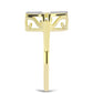 Inel din Argint 925 Placat cu Aur ( 4.32 grame ) cu Diamant Alb și Topaz Alb 0.19 Carate