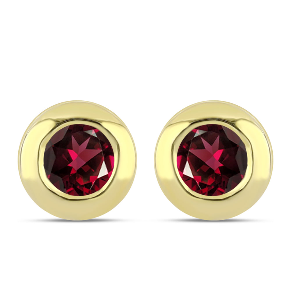 Cercei din Argint 925 Placat cu Aur ( 2.01 grame ) cu Granat Rodolit 1.23 Carate