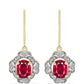 Cercei din Argint 925 Placat cu Aur ( 2.94 grame ) cu Rubin Malagasy și Topaz Alb 3.98 Carate