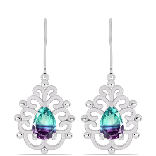 Cercei din Argint 925 ( 5.92 grame ) cu Fluorit Zebra 4.36 Carate