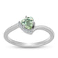 Inel din Argint 925 ( 1.94 grame ) cu Ametist Verde și Topaz Alb 0.47 Carate