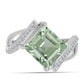 Inel din Argint 925 ( 3.32 grame ) cu Ametist Verde și Topaz Alb 3.49 Carate