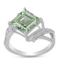 Inel din Argint 925 ( 3.32 grame ) cu Ametist Verde și Topaz Alb 3.49 Carate