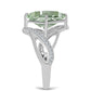 Inel din Argint 925 ( 3.32 grame ) cu Ametist Verde și Topaz Alb 3.49 Carate