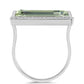 Inel din Argint 925 ( 3.49 grame ) cu Ametist Verde și Topaz Alb 5.96 Carate