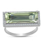 Inel din Argint 925 ( 3.49 grame ) cu Ametist Verde și Topaz Alb 5.96 Carate