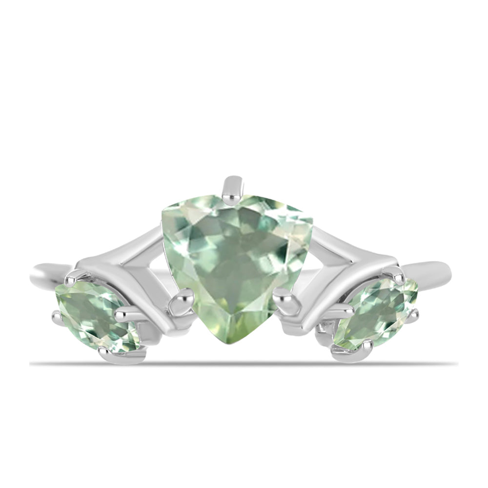 Inel din Argint 925 ( 2.47 grame ) cu Ametist Verde 2.04 Carate 1 