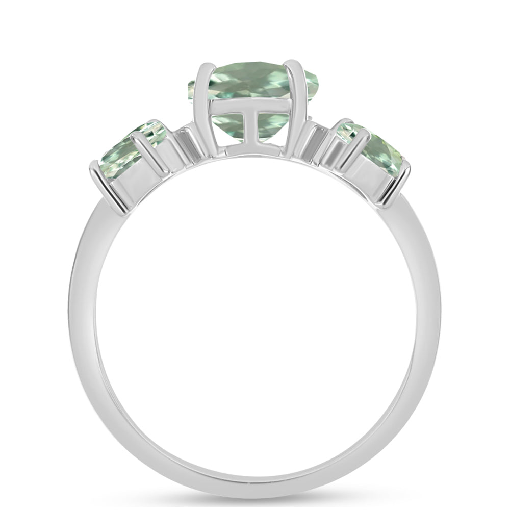 Inel din Argint 925 ( 2.47 grame ) cu Ametist Verde 2.04 Carate 2 
