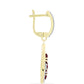 Cercei din Argint 925 Placat cu Aur ( 6.3 grame ) cu Granat Rodolit și Topaz Alb 2.77 Carate