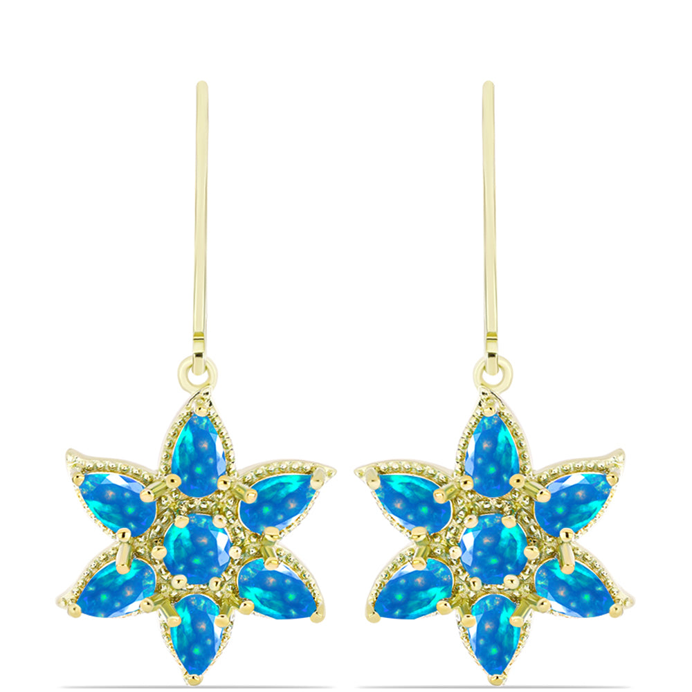 Cercei din Argint 925 Placat cu Aur ( 3.97 grame ) cu Opal Etiopian ”Paradis” 1.95 Carate 1 