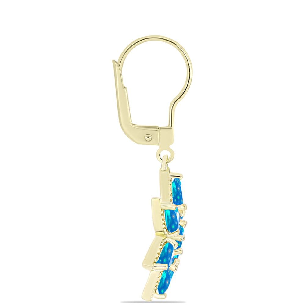 Cercei din Argint 925 Placat cu Aur ( 3.97 grame ) cu Opal Etiopian ”Paradis” 1.95 Carate 2 