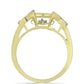Inel din Argint 925 Placat cu Aur ( 3.78 grame ) cu Diamant Alb și Topaz Alb 0.1 Carate