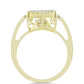 Inel din Argint 925 Placat cu Aur ( 4 grame ) cu Diamant Alb și Topaz Alb 0.23 Carate