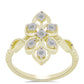 Inel din Argint 925 Placat cu Aur ( 3.24 grame ) cu Diamant Alb 0.04 Carate