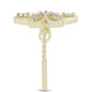 Inel din Argint 925 Placat cu Aur ( 3.24 grame ) cu Diamant Alb 0.04 Carate