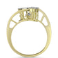 Inel din Argint 925 Placat cu Aur ( 3.39 grame ) cu Diamant Alb și Topaz Alb 0.27 Carate