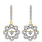 Cercei din Argint 925 Placat cu Aur ( 5.54 grame ) cu Diamant Alb și Topaz Alb 1.06 Carate
