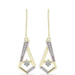 Cercei din Argint 925 Placat cu Aur ( 3.77 grame ) cu Diamant Alb și Topaz Alb 0.17 Carate