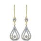 Cercei din Argint 925 Placat cu Aur ( 4.17 grame ) cu Diamant Alb și Topaz Alb 1.17 Carate