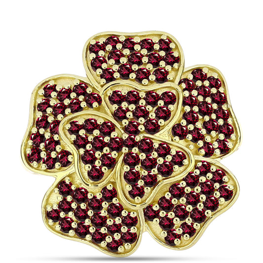 Inel din Argint 925 Placat cu Aur ( 7 grame ) cu Granat Rodolit 1.95 Carate
