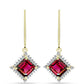 Cercei din Argint 925 Placat cu Aur ( 2.11 grame ) cu Granat Rodolit și Topaz Alb 3.17 Carate