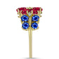 Inel din Argint 925 Placat cu Aur ( 3.57 grame ) cu Rubin Malagasy și Safir Albastru Australian 3.1 Carate