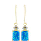Cercei din Argint 925 Placat cu Aur ( 1.86 grame ) cu Opal Etiopian ”Paradis” și Topaz Alb 1.22 Carate