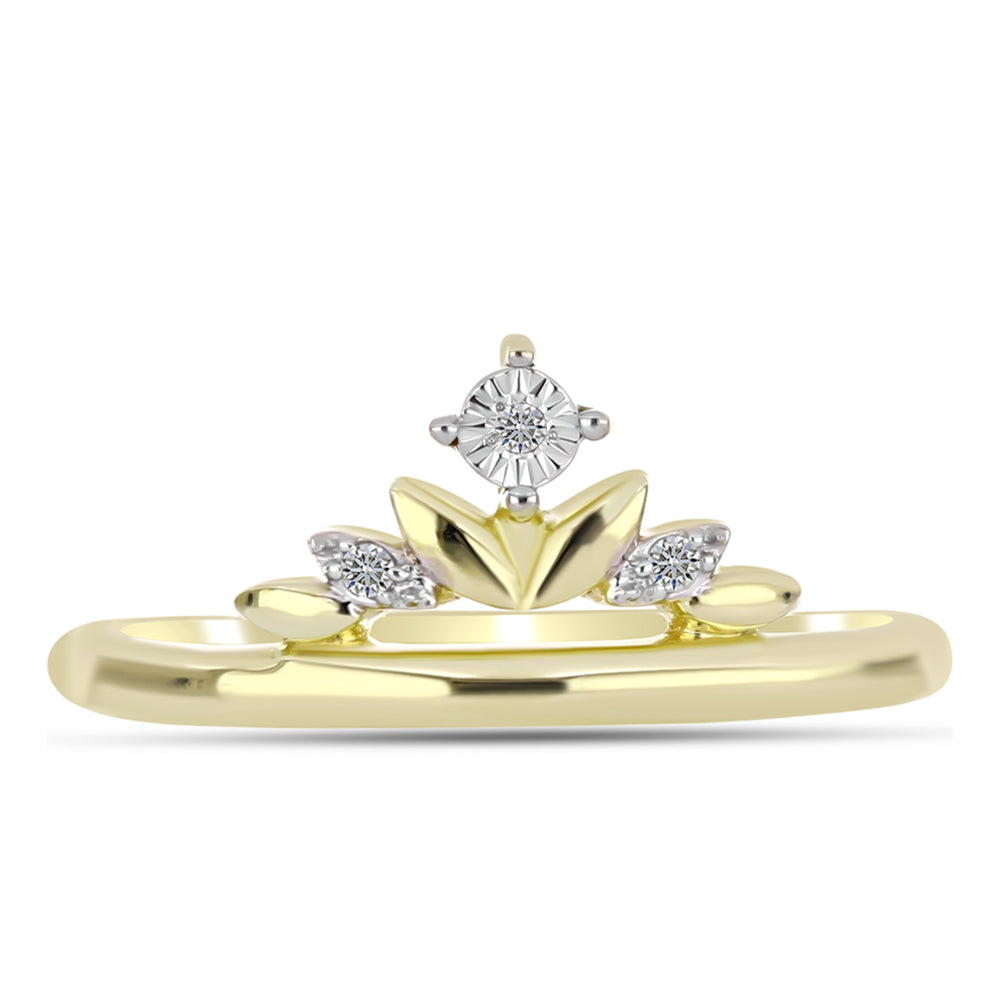Inel din Argint 925 Placat cu Aur ( 2.35 grame ) cu Diamant Alb 0.03 Carate