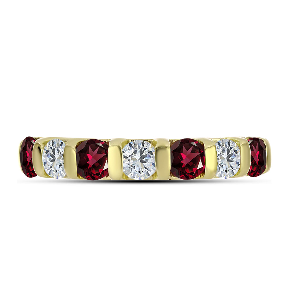 Inel din Argint 925 Placat cu Aur ( 3.4 grame ) cu Granat Rodolit și Topaz Alb 2.26 Carate
