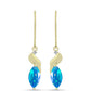 Cercei din Argint 925 Placat cu Aur ( 2.25 grame ) cu Opal Etiopian ”Paradis” și Topaz Alb 1.24 Carate