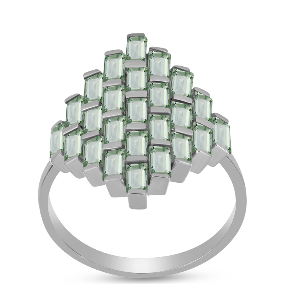 Inel din Argint 925 ( 5.01 grame ) cu Ametist Verde 2.76 Carate