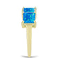 Inel din Argint 925 Placat cu Aur ( 3 grame ) cu Opal Etiopian ”Paradis” și Topaz Alb 2.09 Carate
