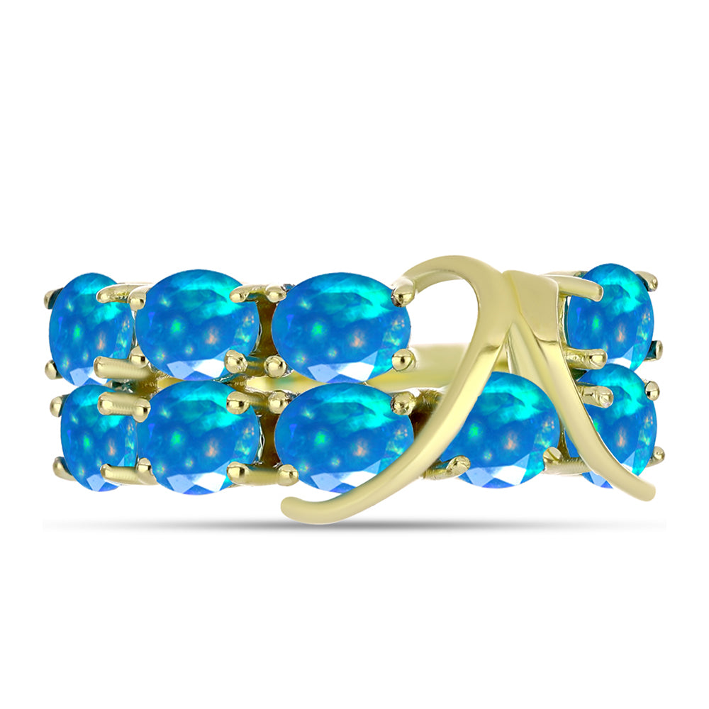Inel din Argint 925 Placat cu Aur ( 3.32 grame ) cu Opal Etiopian ”Paradis” 1.83 Carate 1 