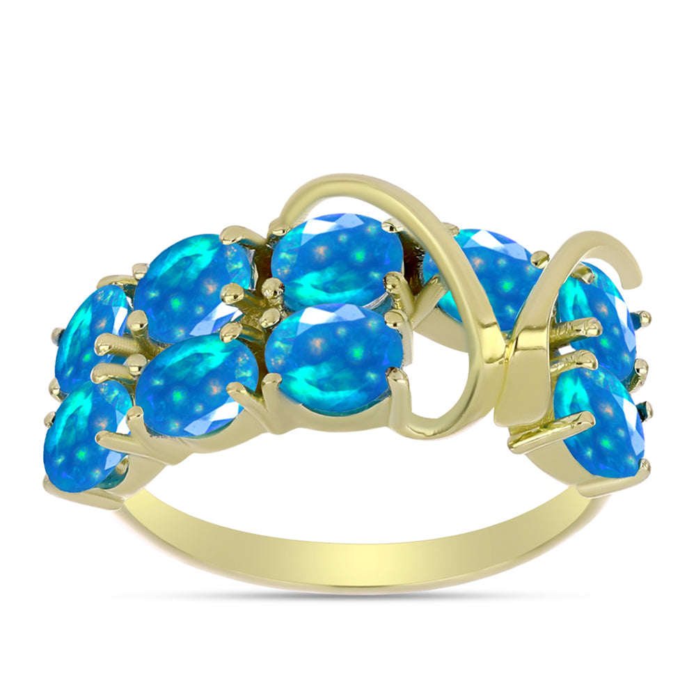 Inel din Argint 925 Placat cu Aur ( 3.32 grame ) cu Opal Etiopian ”Paradis” 1.83 Carate 3 