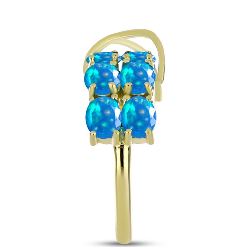 Inel din Argint 925 Placat cu Aur ( 3.32 grame ) cu Opal Etiopian ”Paradis” 1.83 Carate