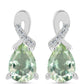 Cercei din Argint 925 ( 2.3 grame ) cu Ametist Verde și Topaz Alb 1.22 Carate
