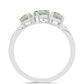 Inel din Argint 925 ( 2.93 grame ) cu Ametist Verde și Topaz Alb 1.44 Carate