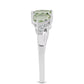 Inel din Argint 925 ( 2.93 grame ) cu Ametist Verde și Topaz Alb 1.44 Carate