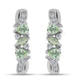 Cercei din Argint 925 ( 4.25 grame ) cu Ametist Verde și Topaz Alb 0.91 Carate