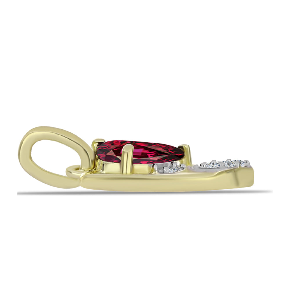 Pandantiv din Argint 925 Placat cu Aur ( 1.17 grame ) cu Granat Rodolit și Topaz Alb 0.84 Carate