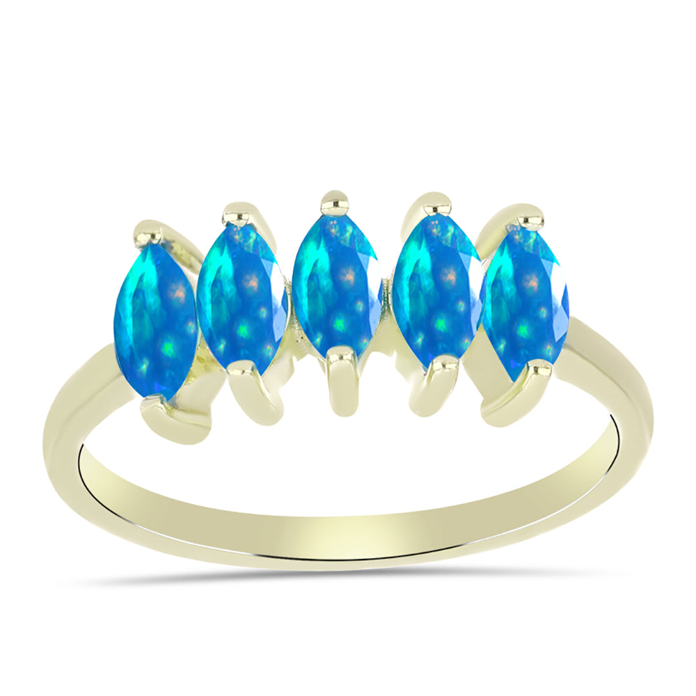 Inel din Argint 925 Placat cu Aur ( 2.33 grame ) cu Opal Etiopian ”Paradis” 0.71 Carate