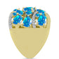 Inel din Argint 925 Placat cu Aur ( 8.76 grame ) cu Opal Etiopian ”Paradis” și Topaz Alb 3.09 Carate
