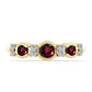 Inel din Argint 925 Placat cu Aur ( 1.92 grame ) cu Granat Rodolit și Topaz Alb 0.77 Carate