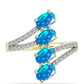 Inel din Argint 925 Placat cu Aur ( 2.92 grame ) cu Opal Etiopian ”Paradis” și Topaz Alb 1.44 Carate