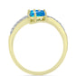 Inel din Argint 925 Placat cu Aur ( 2.92 grame ) cu Opal Etiopian ”Paradis” și Topaz Alb 1.44 Carate