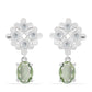 Cercei din Argint 925 ( 4.58 grame ) cu Ametist Verde și Topaz Alb 2.59 Carate